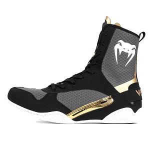 Venum - Zapatillas de Boxeo / Elite / Negro-Blanco-Oro / EU 42